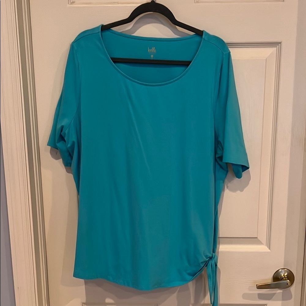 # Belle by Kim Gravel 2X Blue Side Tie T-shirt